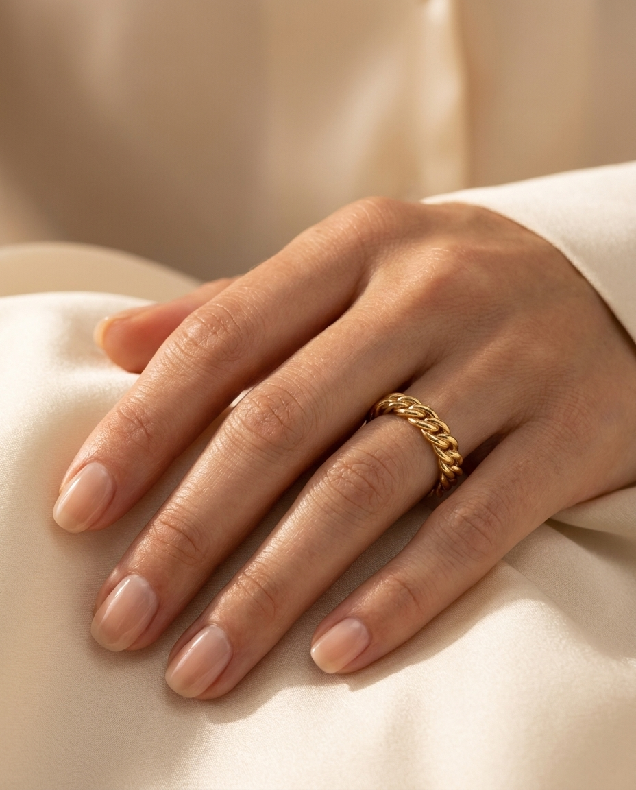 Mujer con Anillo Trenzado MALLIENA