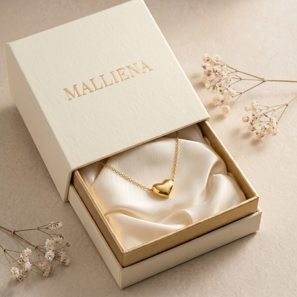 Collar Colgante Corazon en caja de regalo MALLIENA