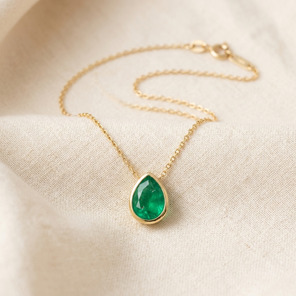 Collar Esmeralda Verde MALLIENA, producto