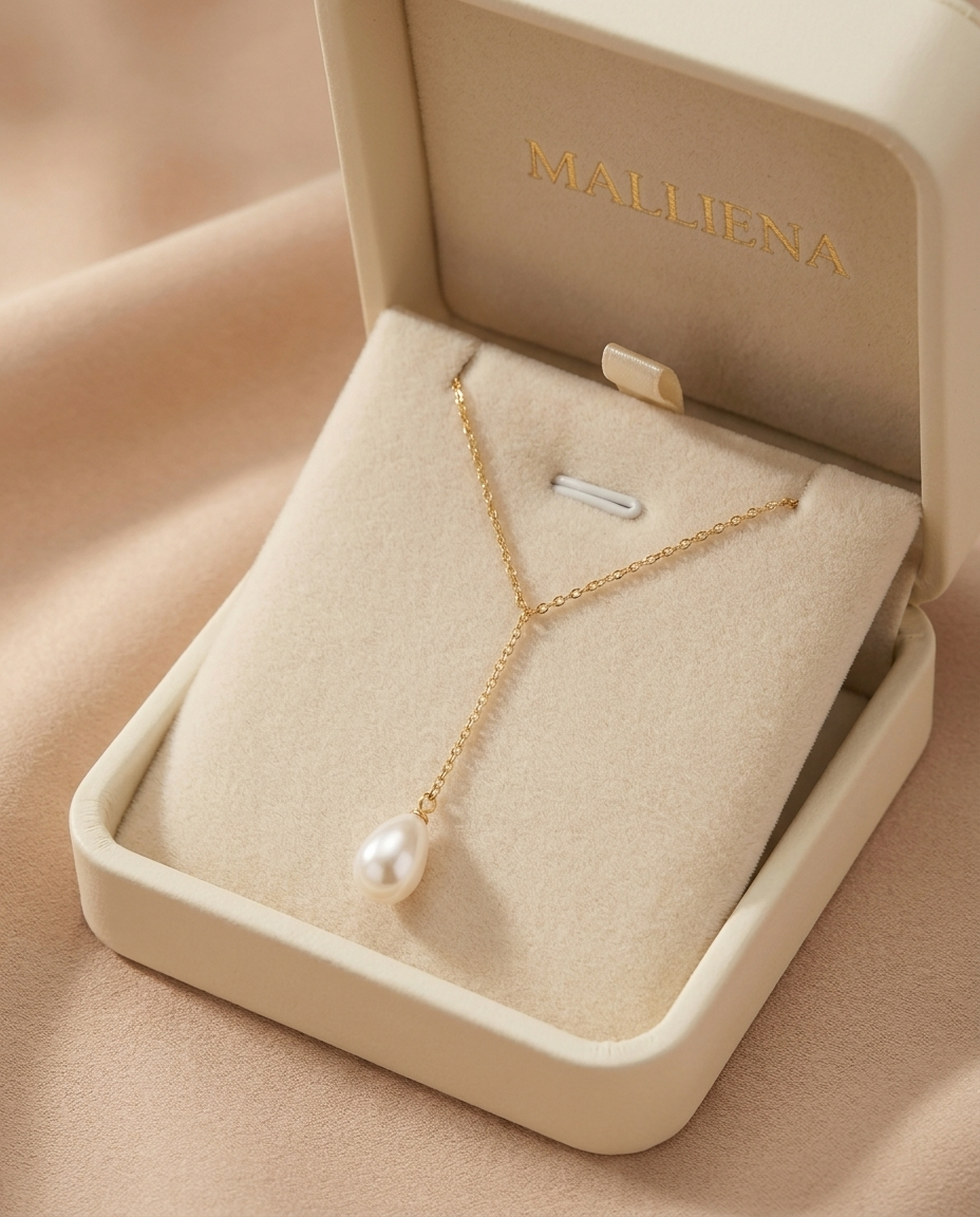Collar Lariat en la caja de regalo MALLIENA