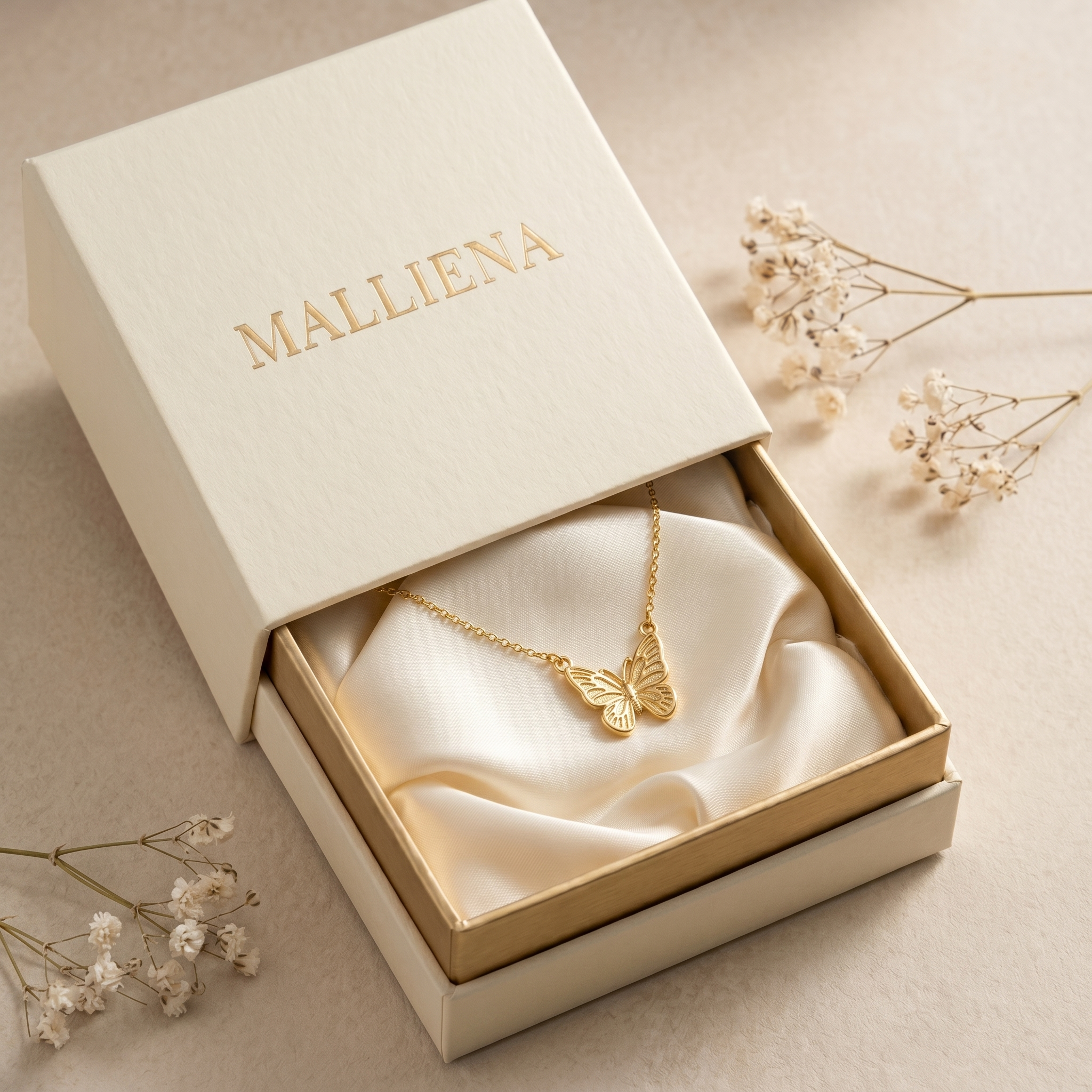 Collar Mariposa en caja de regalo MALLIENA
