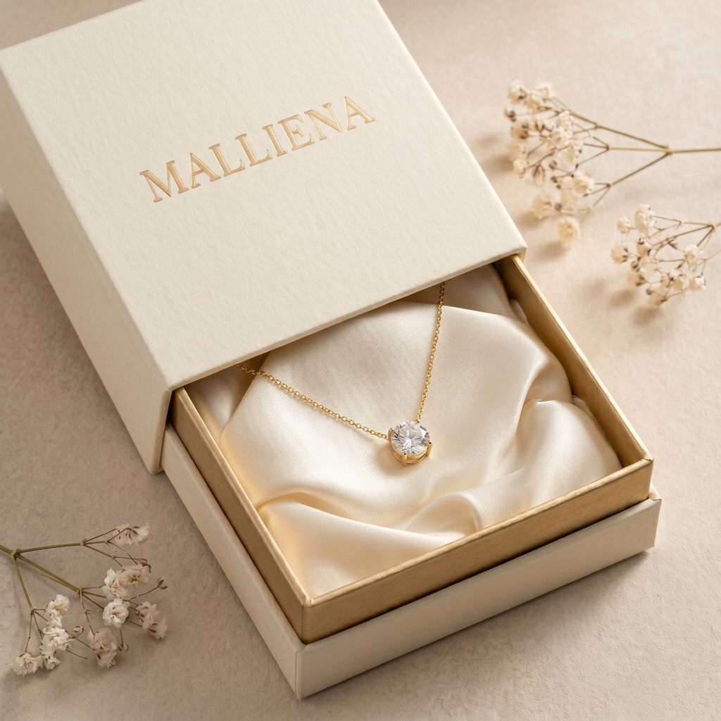 Collar Punto de Luz en caja de regalo MALLIENA