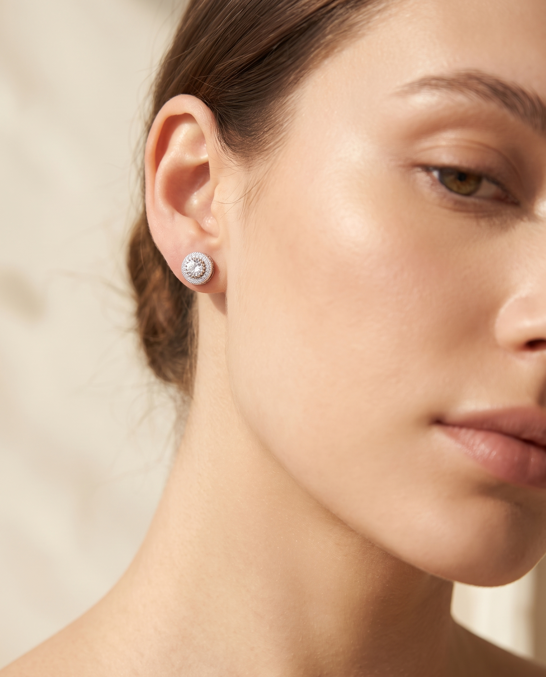 Aretes Halo Circonita - MALLIENA