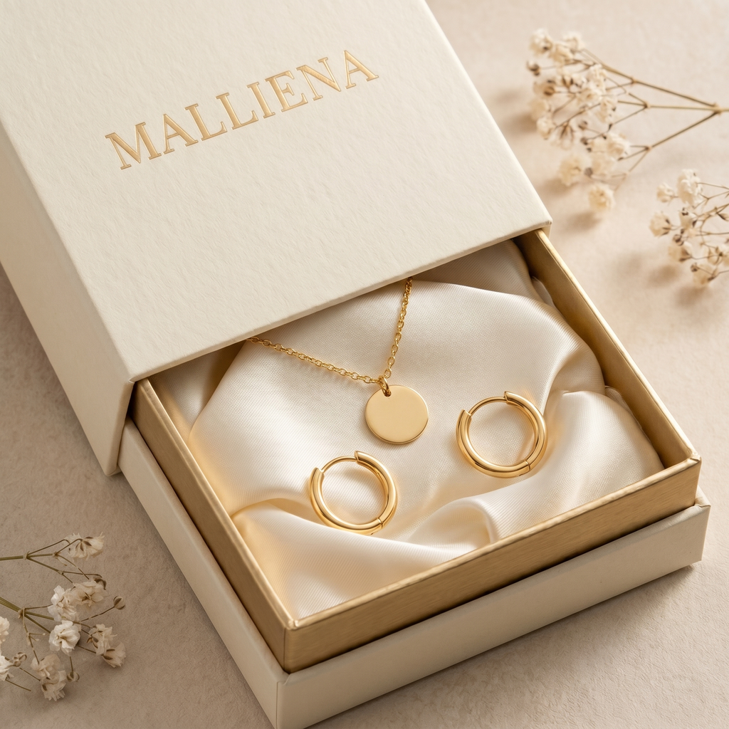 Set Esenciales Dorados en caja de regalo MALLIENA